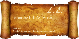 Losonczi Lőrinc névjegykártya
